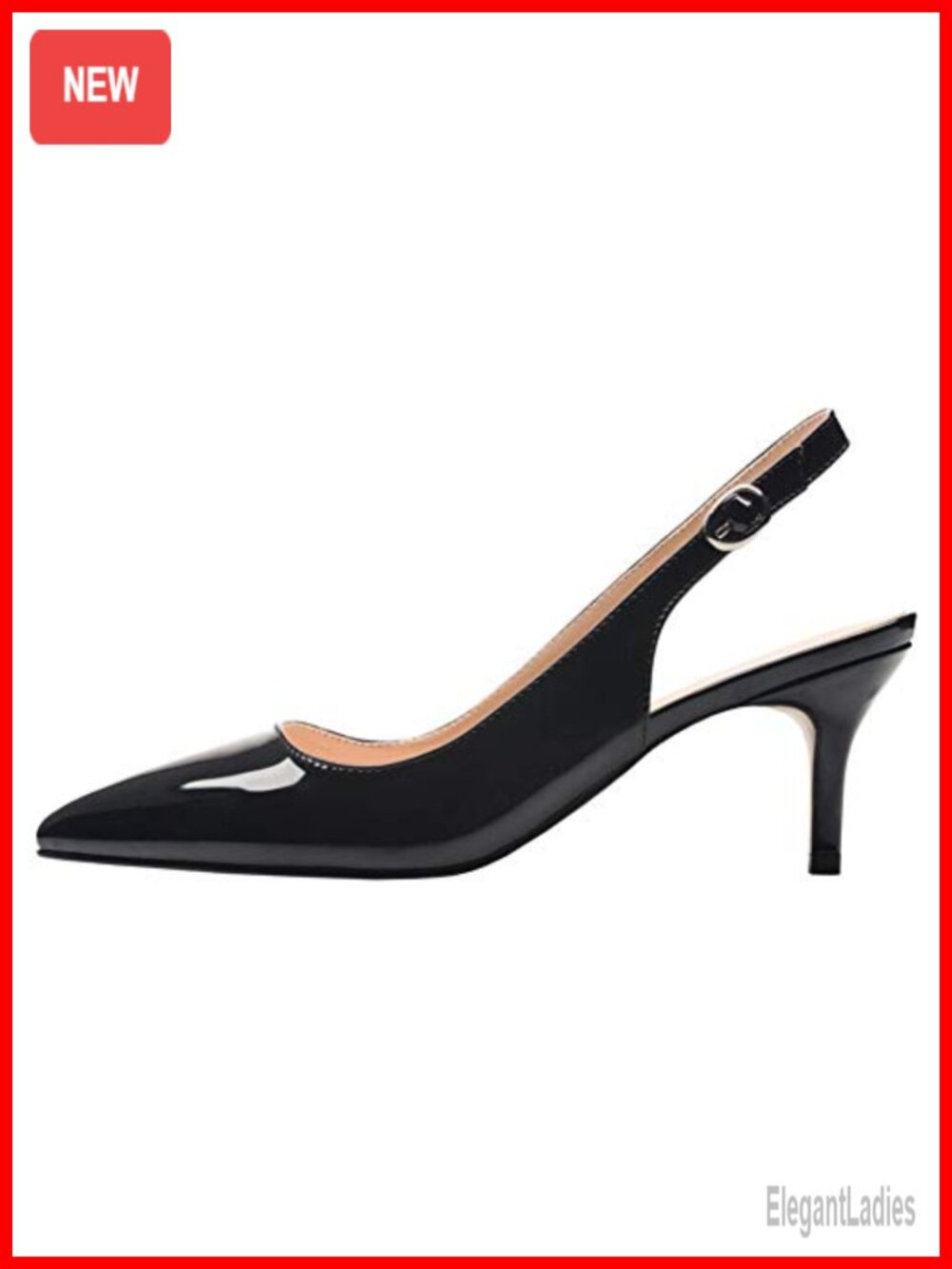 JOY IN LOVE Slingback Kitten Heels Closed Pointed Toe Pumps Dress Shoes